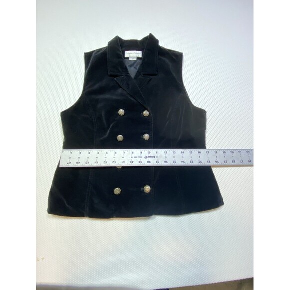 Black Velvet Double Breasted Gold Button Vest Women’s Size 10 - Picture 10 of 10